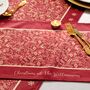 Christmas Table Place Mats Red Filigree Four Pack, thumbnail 1 of 4