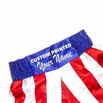 Personalised Kids 'Rocky' USA Style Boxing Shorts, 3 of 4