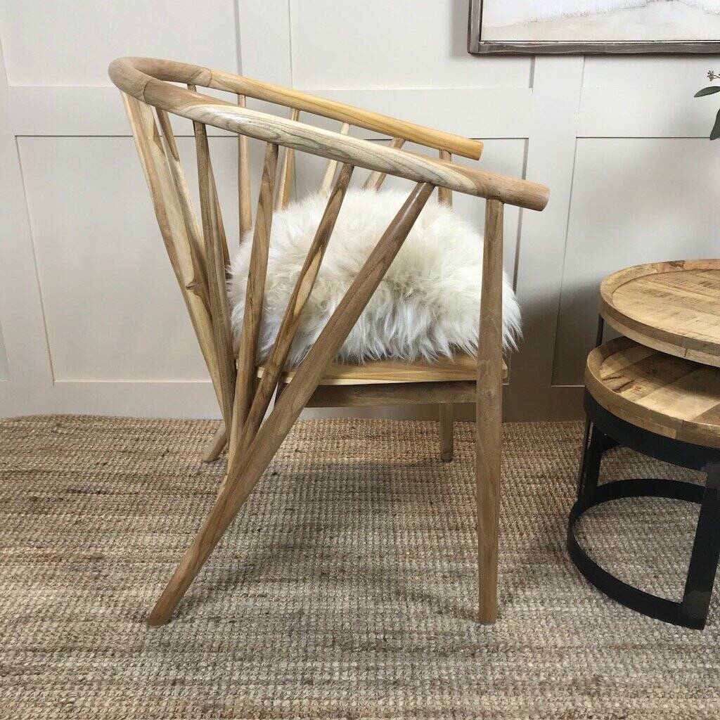 Nordic Wooden Spindle Wishbone Tub Chair By Cowshed Interiors