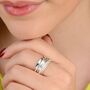 Sterling Silver Spinning Ring With Three Bands, thumbnail 1 of 8