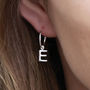 Sterling Silver Personalised Initial Hoop Earrings, thumbnail 1 of 8