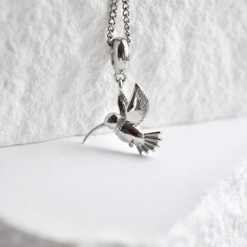 Hummingbird Bird Necklace Gift 925, 2 of 5