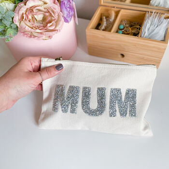 Mum Makeup Bag With Silver Rhinestone Letters, 6 of 9