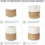 Natural Cotton Basket Planter Pot With Water Hyacinth, thumbnail 3 of 4