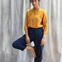 Soft ,Handwoven Cotton, Naturally Dyed Trousers, thumbnail 6 of 7
