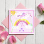 Pink Unicorn Customisable Birthday Card For Daughter, thumbnail 1 of 4