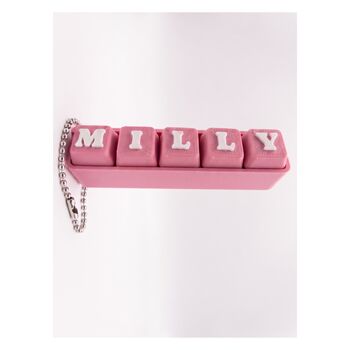 Personalised Fidget Clicker Keyring | Custom Name Keyring Gift | Sensory Clicker Bag Charm, 7 of 8