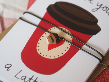 Coffee Love Card With Charm Necklace, 2 of 3