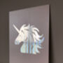 A4 Holographic Unicorn Head Poster, thumbnail 1 of 2