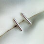 Sterling Silver Bar Stud Earrings, thumbnail 2 of 5