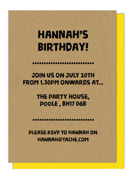 Eco Friendly Personalised Childrens Party Invitations, 3 of 4