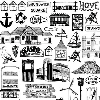 Hove Illustrated Black And White Print, 4 of 7