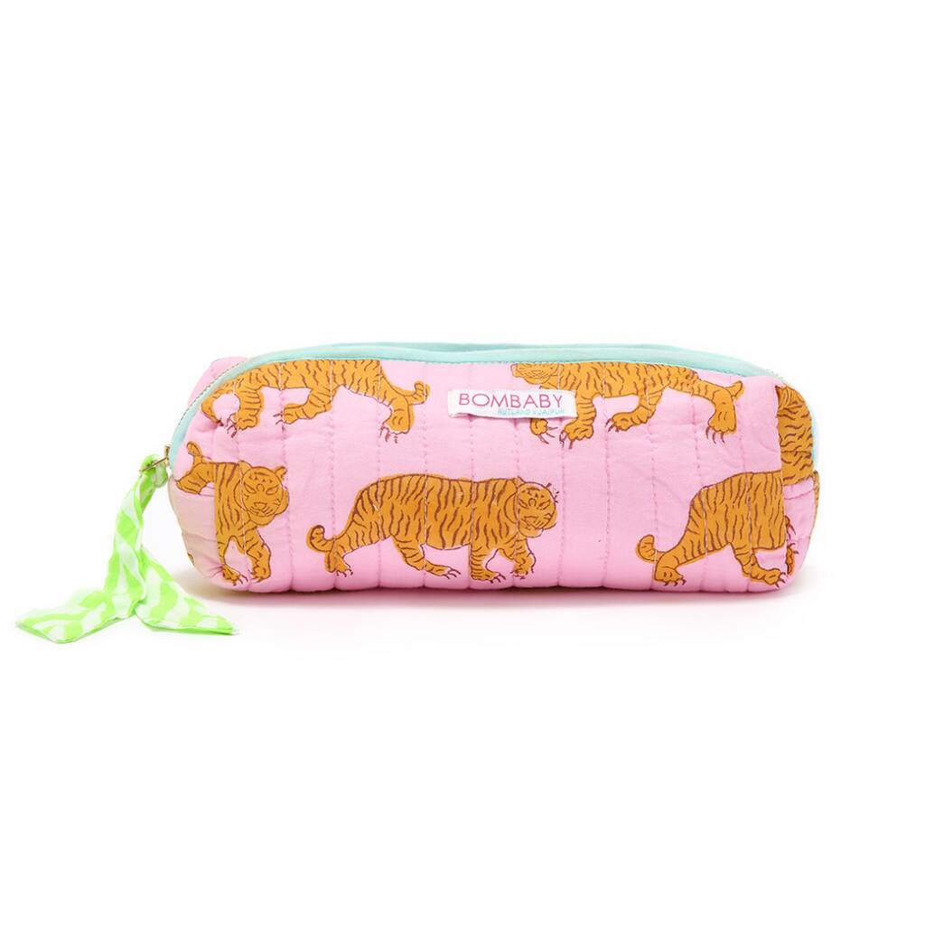 Quilted Pencil Case | Pink Tiger, 1 of 2