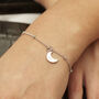 Personalised Moon Bracelet In Silver Or Gold Vermeil, thumbnail 1 of 5