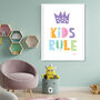Kids Rule Scandi Nursery Print, thumbnail 1 of 3