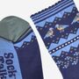 Women's Bamboo Socks Fair Isle Blue Tit, thumbnail 4 of 5