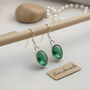 Handmade Green Apatite Sterling Silver Drop Earrings, thumbnail 2 of 3