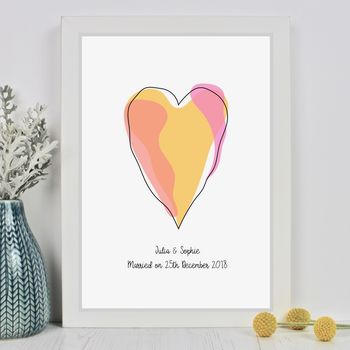 Personalised Love Heart Print, 4 of 5