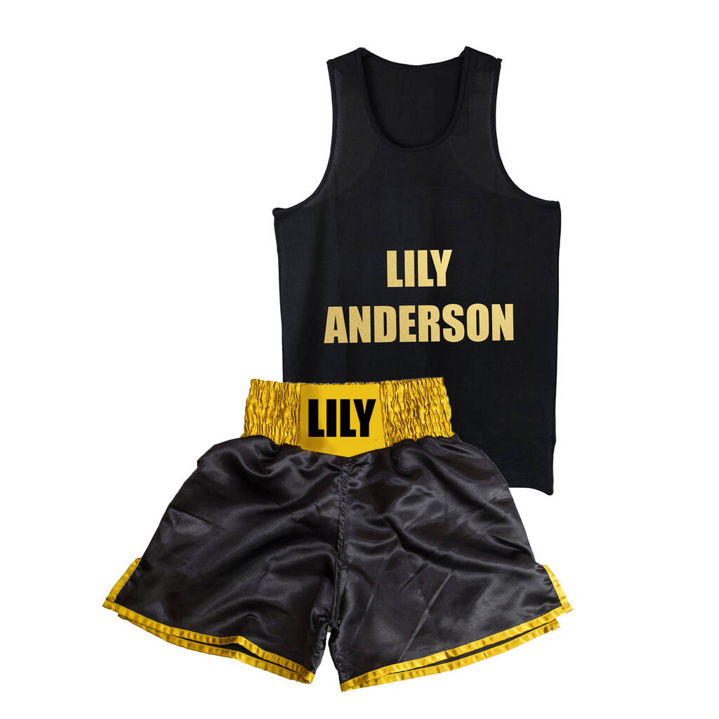 Personalised Kids Boxing Shorts And Vest Combo Set, 1 of 10