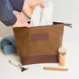 Personalised Canvas And Leather Wash Bag, thumbnail 5 of 6