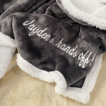 Personalised Grey And White Super Soft Blanket, 7 of 12