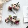 Dusty Rose, Pink And Blush Floral Hair Pins, thumbnail 4 of 7