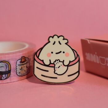 Cute Dumpling Enamel Pin, 3 of 7