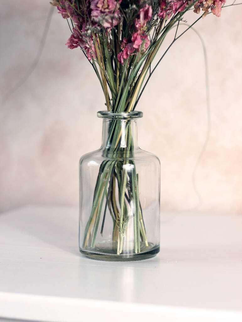 Antique Pink Dried Flower Posey With Vase By Ottilies Flowers