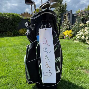 Personalised Golf Towel With Child's Drawing, 6 of 8
