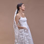 'Azalea Pure' 3D Flower Embroidered Wedding Veil, thumbnail 7 of 8