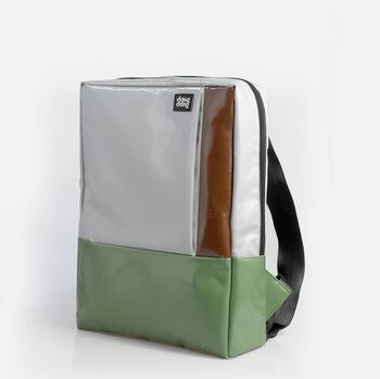 Recycled Tarpaulin Backpack With 15' Laptop Compartment, 2 of 8