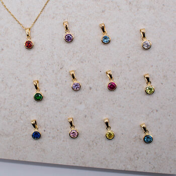 18ct Gold Plated Swarovski Crystal Birthstone Necklace, 3 of 5