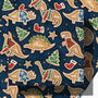 Personalised Dinosaur Gingerbread Wrapping Paper, thumbnail 1 of 2