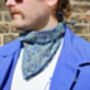 Mens Blue Ditzy Floral Cotton Neckerchief, thumbnail 6 of 12