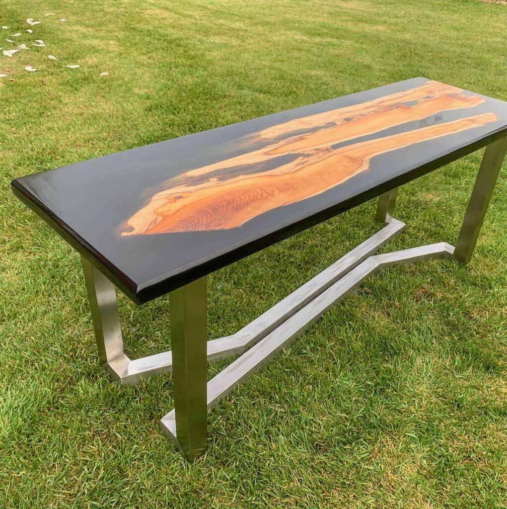 Resin And Wood Coffee Table By Against the grain