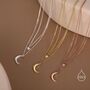 Sterling Silver Two Layer Crescent Moon And Star Pendant Necklace, thumbnail 8 of 12