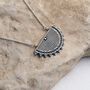 Sterling Silver Geometric Half Moon Necklace, thumbnail 1 of 4