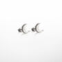 Sterling Silver Crescent Moon Stud Earrings, thumbnail 3 of 3