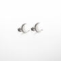Sterling Silver Crescent Moon Stud Earrings, thumbnail 2 of 3