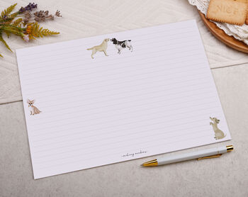 A4 Origami Writing Paper That Folds Into An Envelope With Pink Dog Design, 2 of 5