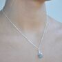 March Birthstone Aquamarine Crystal Necklace, thumbnail 1 of 5