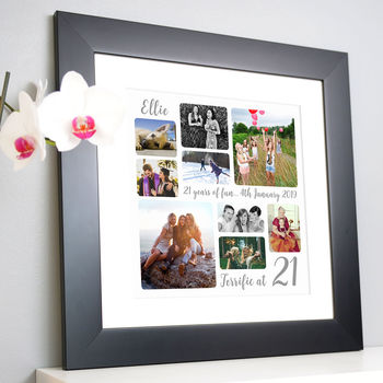 Personalised 21st Birthday Square Photo Collage, 2 of 12