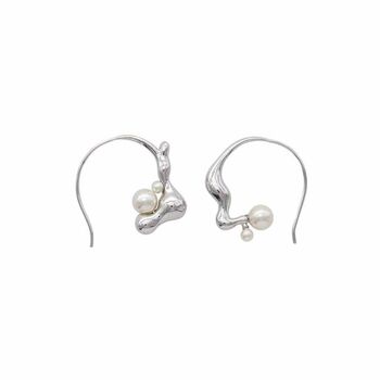 Pearl Flow Small Hoop Earrings, 5 of 7