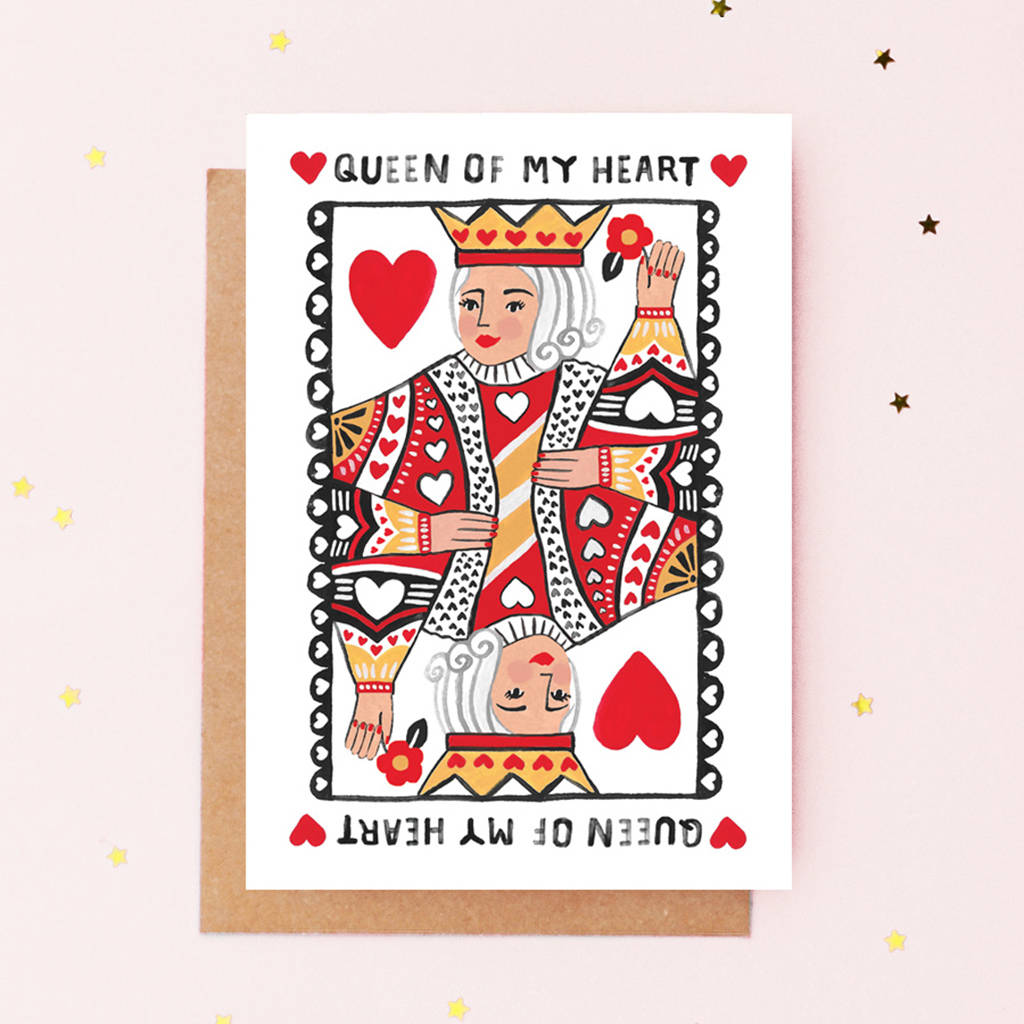 Queen Of My Heart Greeting Card By Jade Fisher | notonthehighstreet.com