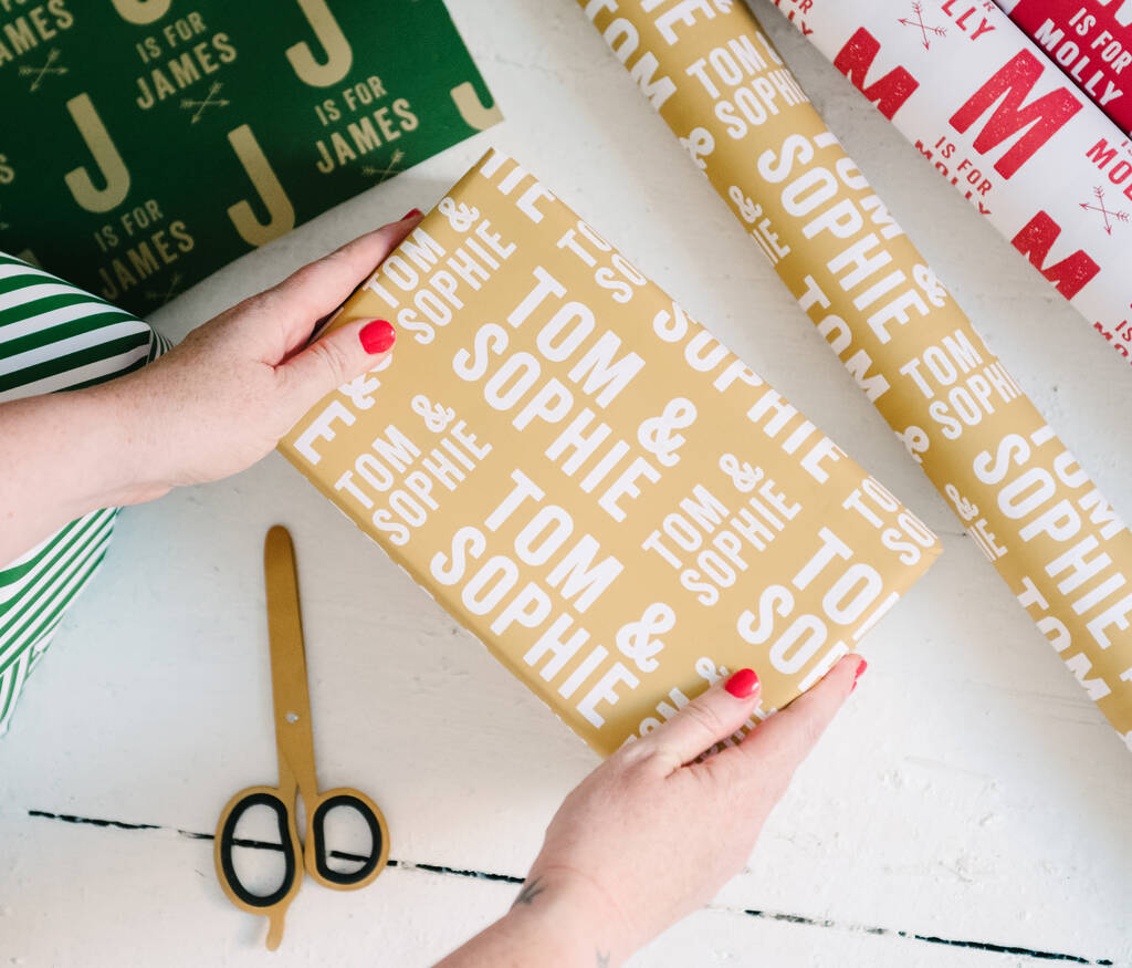Christmas Letterpress Personalised Wrapping Paper, 1 of 4
