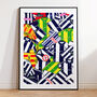 West Bromwich Albion Football Shirt Mash Up Print, thumbnail 1 of 3