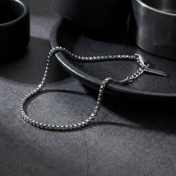 Box Chain Silver Bracelet, 2 of 8