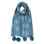 Cashmere Dandelion Scarf With Pom Poms, thumbnail 1 of 4