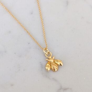 The Bee Accent Gold Plated Necklace, 4 of 5
