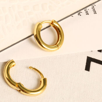 Chunky Hoop In 18ct Gold Vermeil Plated, 3 of 6
